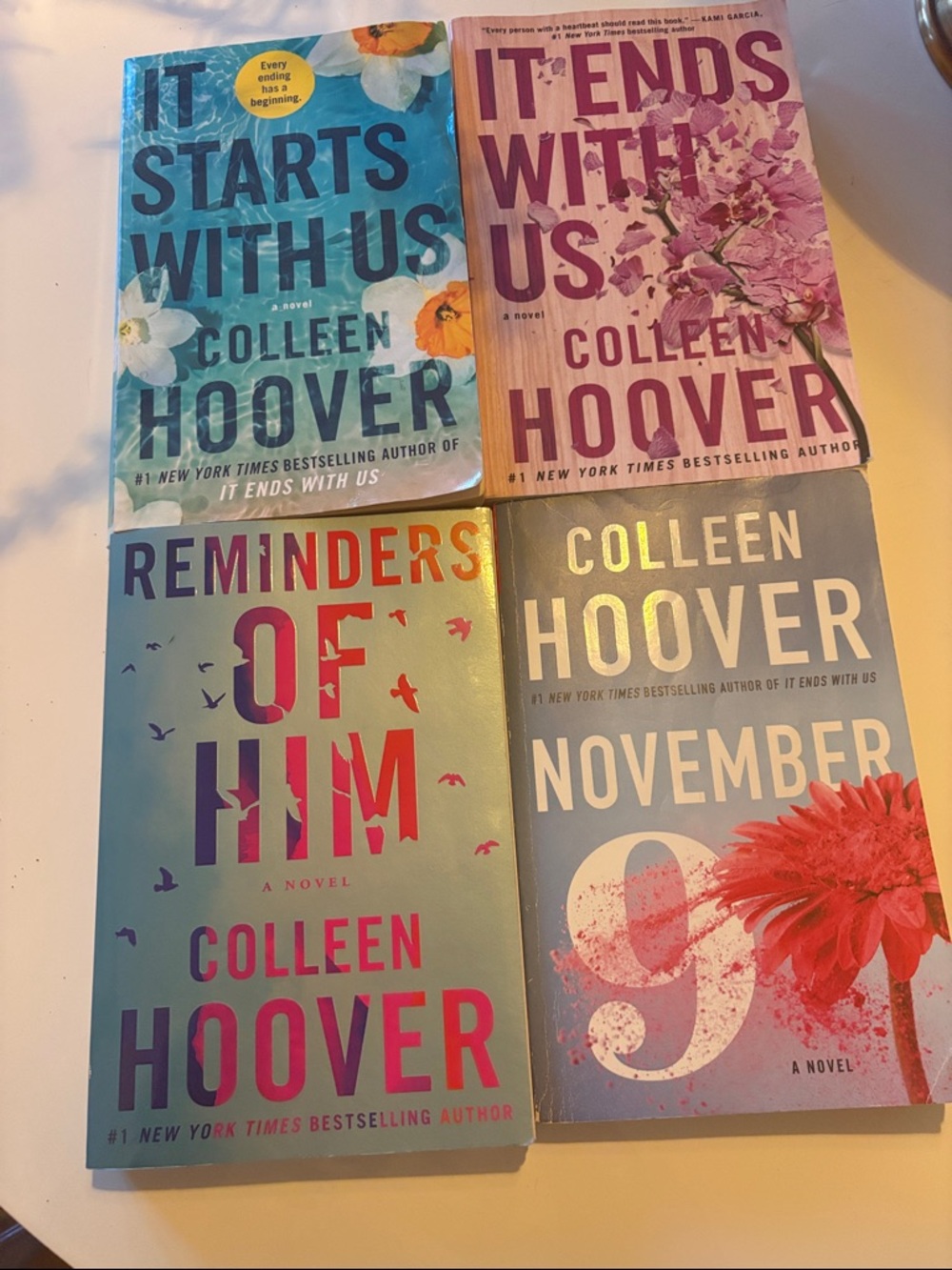COLLEEN HOOVER Paperback Book Set – Blue, Pink, Teal, Gray Covers